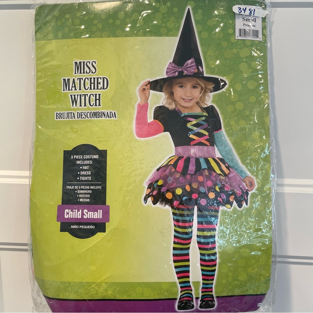 Miss Matched Witch child costume S (4-6)